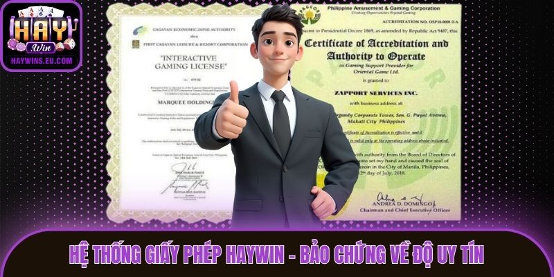 Hệ thống giấy phép Haywin - Bảo chứng về độ uy tín